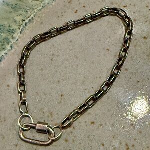 Marla Aaron Sterling Silver Babylock on Blackened Sterling 6.5” Bracelet Chain